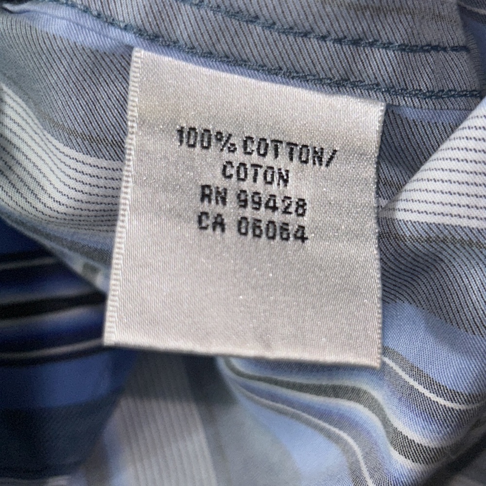 Bugatchi Striped Button Down Shirt, Size Medium - image 8